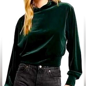 Cropped Express velvet hoodie, size M, NWT